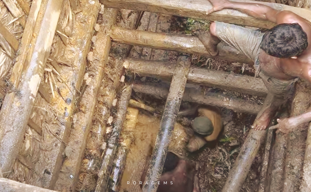 Traditional gem mining Sri Lanka