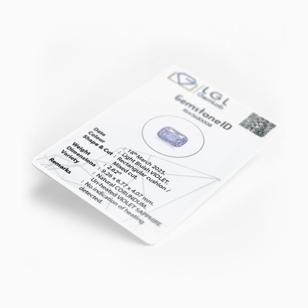 Vedic astrology gemstone – Light bluish violet sapphire