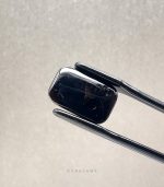 Natural 8ct Black Tourmaline elongated cushion gemstone from Ceylon for grounding and energy protection