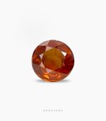 Natural Ceylon orange spessartine garnet 2.05 carat round loose gemstone for fine jewelry, available for buyers in Singapore, Japan, USA, UK, Europe, Dubai, Qatar, Australia