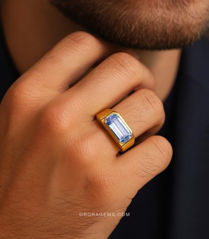 best neelam sapphires in the world. 5 ratti blue sapphire from sri lanka with gold ring for astrology